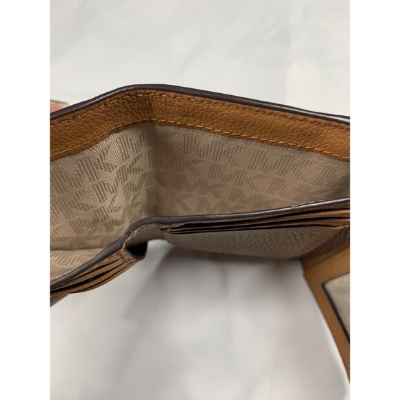 Michael Kors Brown Wallet Small Tri-fold Pebbled Leather 3" x 4" - Picture 7 of 8